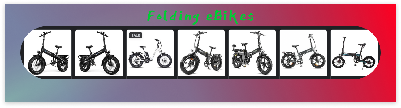 folding ebikes, example of seven (7) folding electric bikes from "Google shopping (merchant center)" on desktop - screenshot