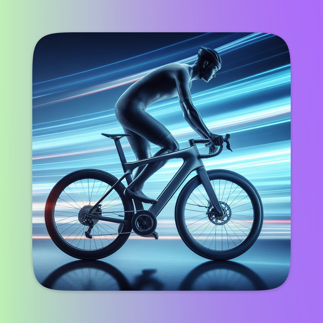 sleek and modern road ebike, with a futuristic human wearing a helmet (AI generated image-Bing,DALL-E)